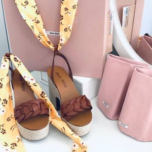 Mi Miu Ankle Tie Platform Sandal